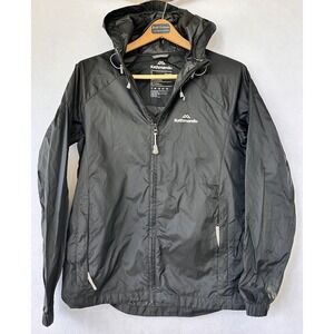 Kathmandu Packable Travel Jacket Windbreaker Lightweight Hooded Women's 8 Black